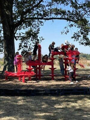 Marvell Academy elementary students enjoy the new playground equipment at recess.
